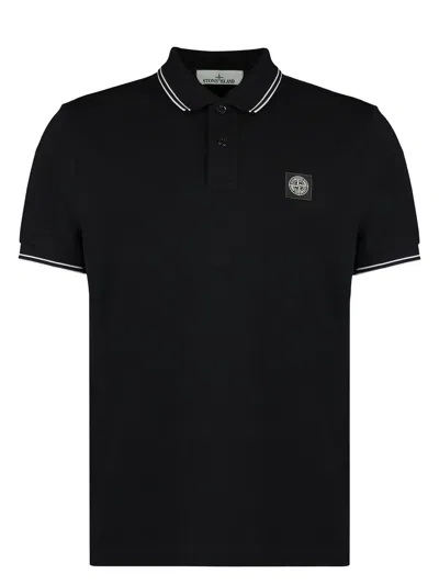 STONE ISLAND MEN'S STRETCH COTTON PIQUÃ© POLO SHIRT