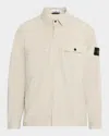 Stone Island Snap Front Overshirt In Sand