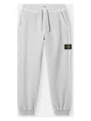 Stone Island Regular Tapered Fit Joggers With Slub Efffect And Pockets In Gray