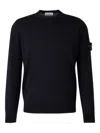 Stone Island Wool Crewneck Sweater In Blue