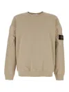 Stone Island Cotton Sweatshirt With Ribbed Cuffs And Hem In Neutral