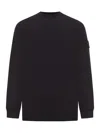 Stone Island Crew-neck Organic Cotton Sweatshirt In Black