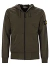 Stone Island Men's Sweatshirt With Zip And Drawstring Hood In Multicolor