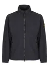 Stone Island Coat Technical Fabric Drawstring Adjustable In Blue
