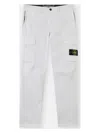 Stone Island Tapered Leg Cargo Trousers In White