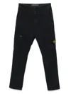 Stone Island Compass-patch Cargo Trousers In Black