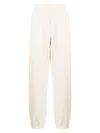 Stone Island Logo-appliqué Cotton Track Pants In Plaster