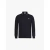 Stone Island Mens Vy Blue Branded Patch Ribbed-trim Regular-fit Stretch-cotton Polo Shirt In Navy Blue