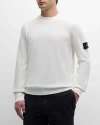 Stone Island Wool Blend Sweatshirt With Iconic Logo Patch And Timeless Design In White
