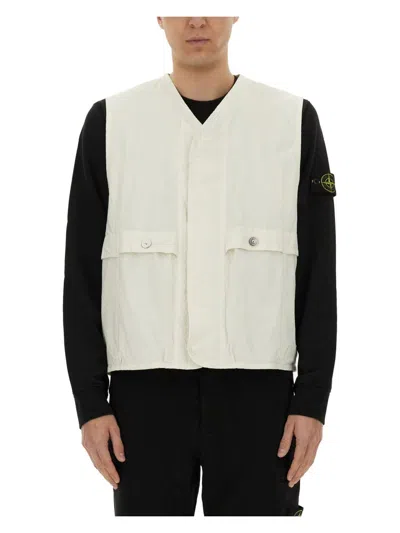 STONE ISLAND MEN'S WAPPEN PATCH COTTON BLEND VEST