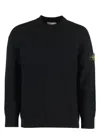 Stone Island Blue Navy Ribbed Sweater In Wool In Black