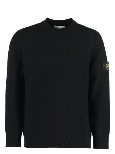 STONE ISLAND MEN'S WOOL-BLEND CREW-NECK SWEATER