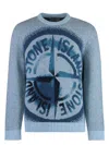 Stone Island Wool-blend Crew-neck Sweater In Light Blue