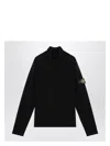 Stone Island Turtleneck Jumper With Finely Ribbed Trims In Black