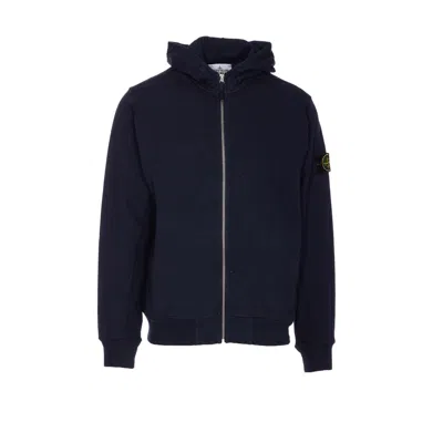 Stone Island Men Zip Logo Hoodie