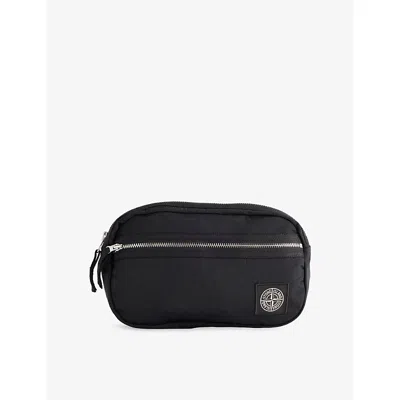 Stone Island Mens Black Brand-patch Shell Belt Bag