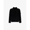 Stone Island Mens Black Chenille Crewneck Cotton-knit Jumper