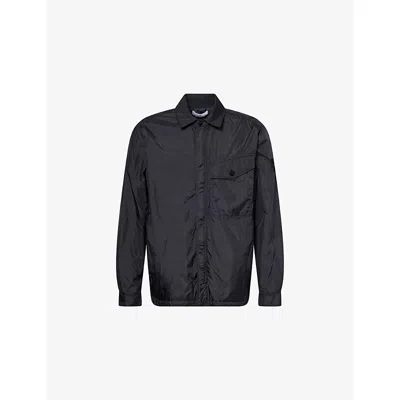 Stone Island Mens Crinkle Slanted-pocket Shell Jacket Black