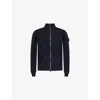 Stone Island Mens Black Embroidered Logo-patch Long-sleeve Knitted-wool Cardigan In Black
