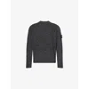 Stone Island Mens Black Melange Reflective Knit Crewneck Wool Blend Jumper In Black
