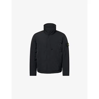 Stone Island Mens  Micro Twill Logo-patch Padded Woven Jacket In Black