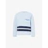 Stone Island Marina Logo-print Striped Wool Sweater In Blue