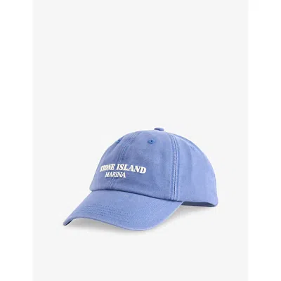 Stone Island Mens Marina Logo-print Cotton Baseball Cap Blue Marine