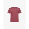 Stone Island Mens Bordeaux Embroidered Logo-patch Crewneck Cotton T-shirt In Burgundy