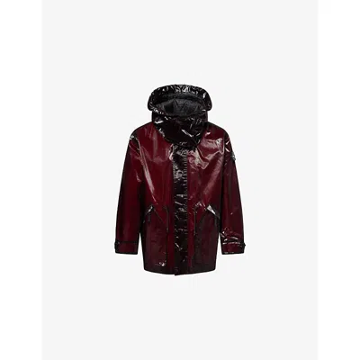 Stone Island Mens Bordeaux Uneven Ripstop Parka Coat In Burgundy