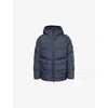 Stone Island Mens Navy Blue Crinkle Padded Shell Parka Jacket In Blue