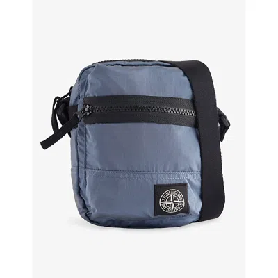 Stone Island Mens Dark Blue Brand-patch Woven Cross Body Bag