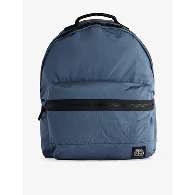Stone Island Mens Dark Blue Brand-patch Zip-pocket Backpack