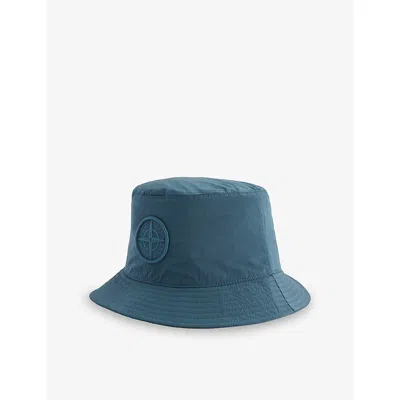 Stone Island Mens Dark Green Compass Nylon Bucket Hat