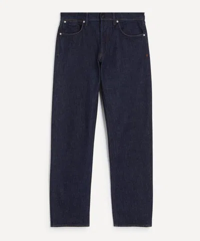 Stone Island Regular-straight-fit Five-pocket Jeans With Rinsed Finish In Blue
