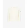 Stone Island Turtleneck Ribbed Wool Sweater In White