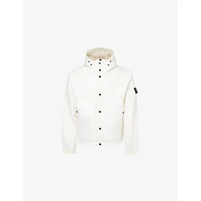 STONE ISLAND MENS IVORY CRINKLE QUILTED SHELL JACKET XL