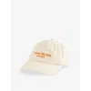 Stone Island Baseball Cap With Embroidered Lettering And Adjustable Strap In Ivory