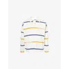 Stone Island Striped Cotton Shirt In Ivory