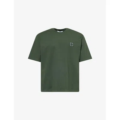 STONE ISLAND MENS JUNIPER SMALL-BADGE COMBED COTTON-JERSEY T-SHIRT