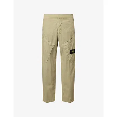 Stone Island Mens Laurel Green Tela Paracadute Stretch-cotton Cargo Trousers