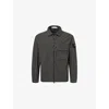 Stone Island Mens Lead Grey Canvas Weave Logo-patch Cotton Jacket Xl In Green