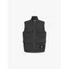 Stone Island Mens Lead Grey Logo-badge Canvas Weave Cotton Vest In Gray