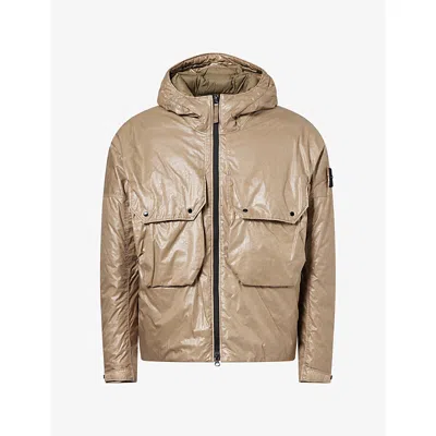 Stone Island Mens Light Nylon 3-layer Woven Jacket Military Green In Brown