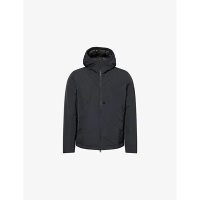 Stone Island Mens Black Micro Twill Logo-patch Shell Jacket