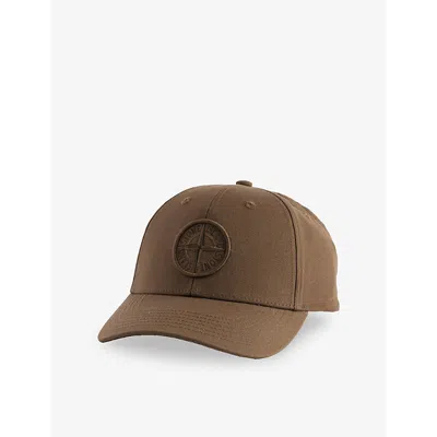 Stone Island Mens Military Green Compass Logo-embroidered Cotton Baseball Cap