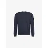 Stone Island Mens Navy Blue Brand-patch Crewneck Cotton-jersey Sweatshirt Xl