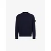 Stone Island Mens Navy Blue Crewneck Relaxed-fit Knitted Jumper Xxl In Blue