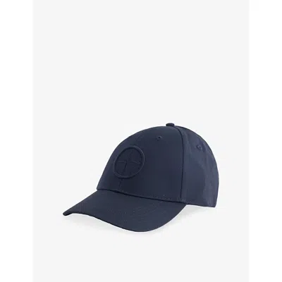 Stone Island Mens Navy Blue Logo-patch Cotton Baseball Cap