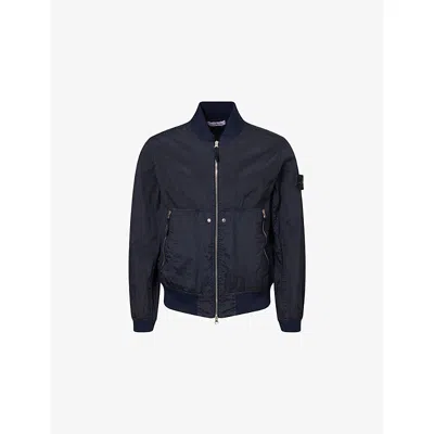 Stone Island Mens Logo-patch Regular-fit Shell Bomber Jacket Navy Blue Xl