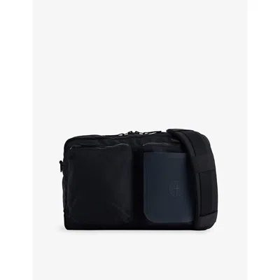 Stone Island Mens Navy Brand-patch Canvas Laptop Case